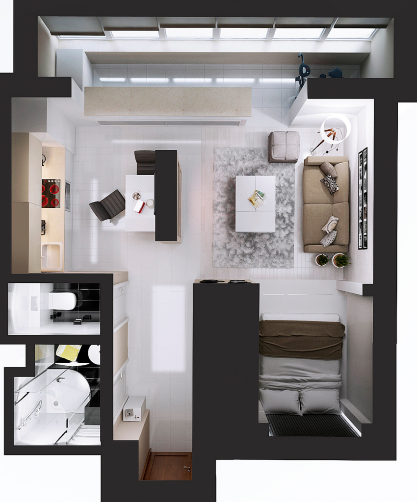 Studio Apartment Floor Plans