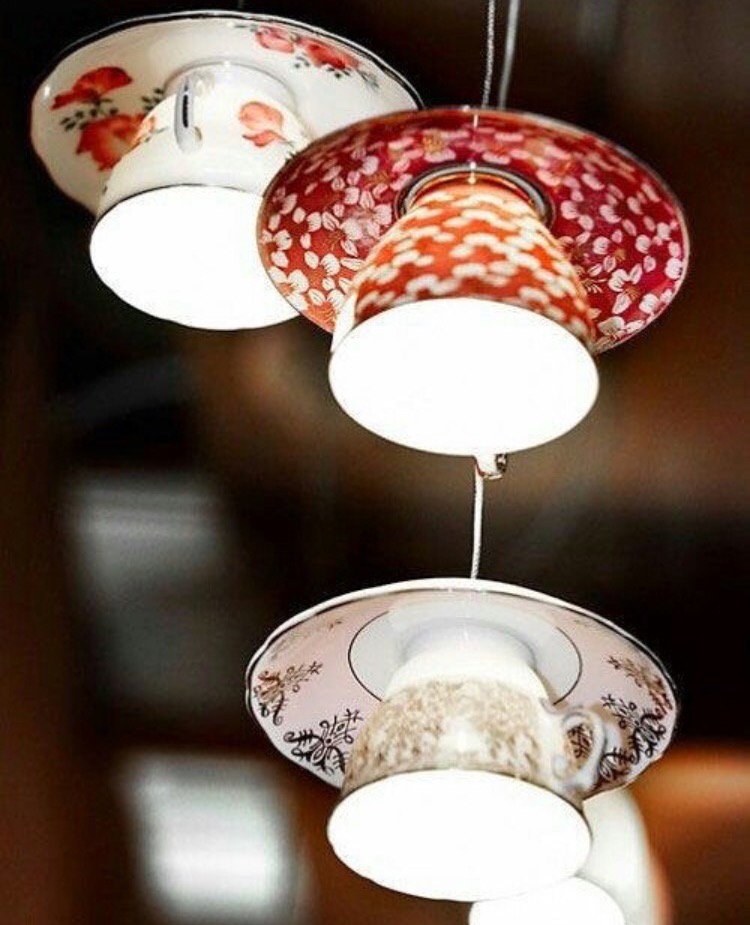 diy fixtures repurposing lights tea fixture lighting lamps lamp coffee kitchen repurposed idea crafts creative table take candles upcycling uses