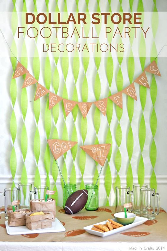 football decorations dollar diy bowl birthday super parties theme themed crafts superbowl blowing madincrafts mad source games mind fans decor