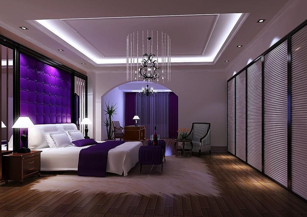grey and violet living room