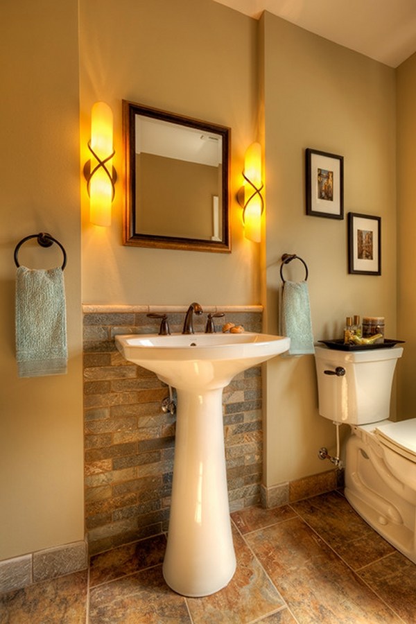 half bathrooms bathroom sink pedestal both elegant functional stylish mirror sconces
