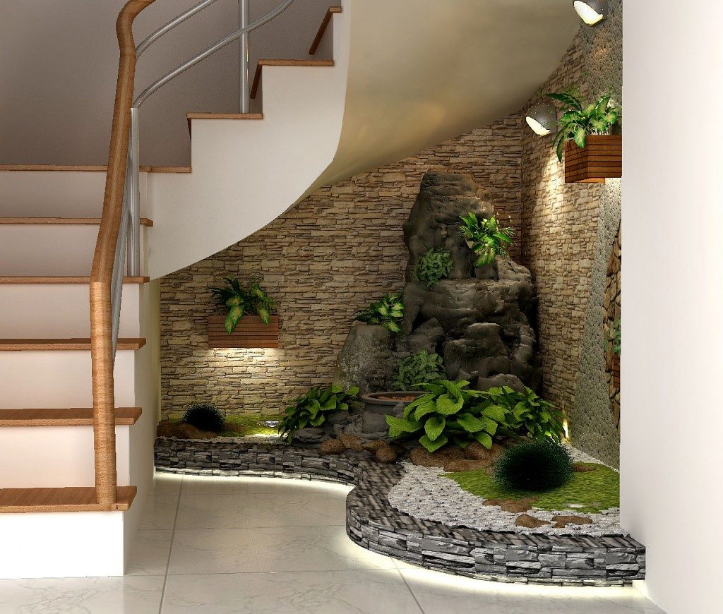 How To Make A Small Pebble Garden Under The Stairs