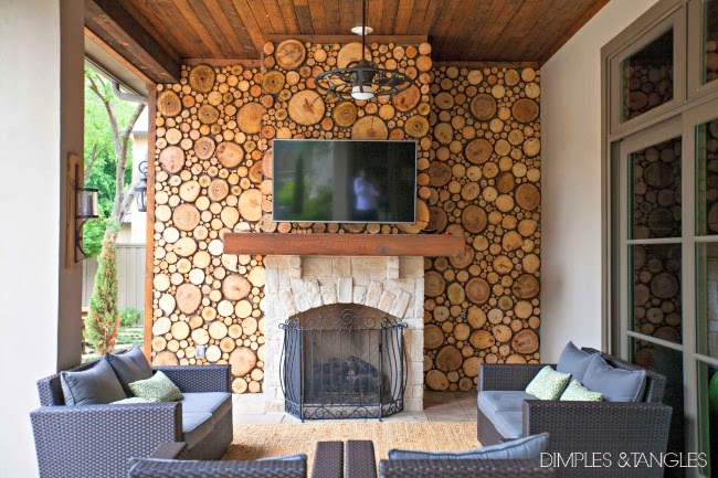 wood slices patio feature disc diy tree slice fireplace decorate ways interior walls space discs decor yard dreamy living accent