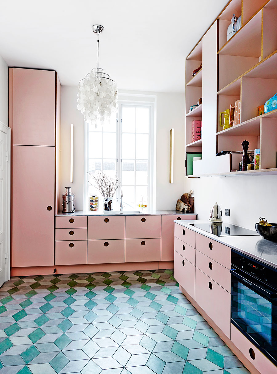 kitchen pink modern kitchens