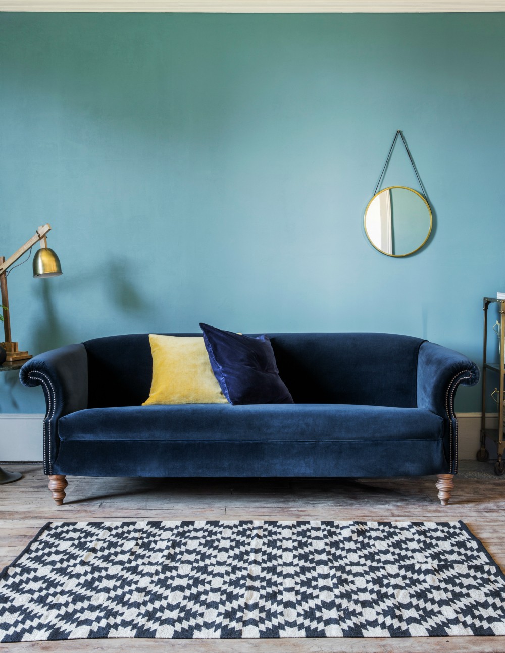 sofa velvet living bleu velours nuit canapé grey salon sofas royal george roseandgrey regency colours creating beautifully elegant decorate rose