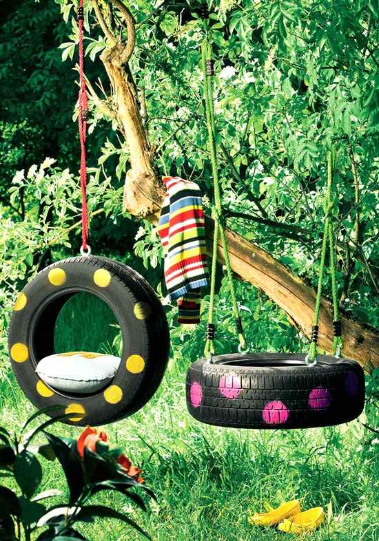 garden-ideas-with-old-car-tire-tree-swing-kids