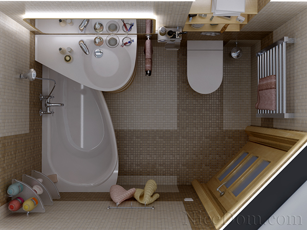 Portfolio of 3D designer Olga Levchenko. 3D visualization of the bathroom