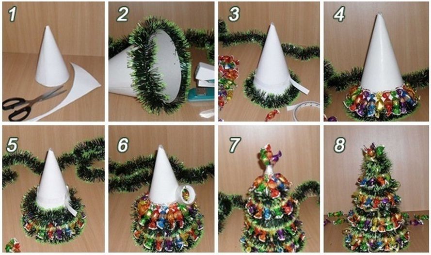 creative-ideas-diy-mini-christmas-tree-with-chocolates-and-tinsel