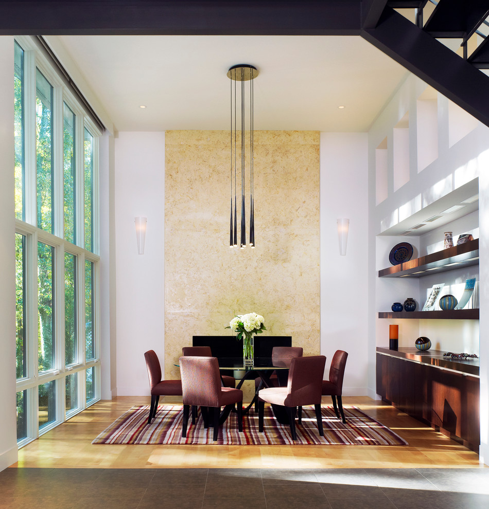contemporary-pendant-lighting-dining-room-contemporary-with-2-story-built-in-buffet