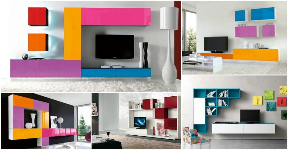 17 Really Amazing Colorful Wall Units For Your Living Room