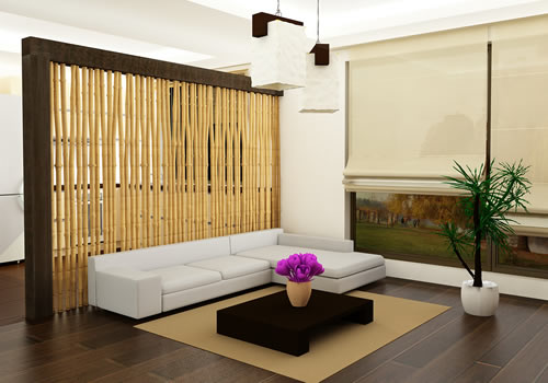 45+ floor plan living dining kitchen open concept Bamboo room dividers for a warm look of your home