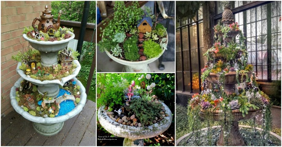 How To Turn Broken Fountains And Bird Baths Into Amazing Planters
