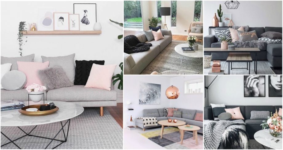 Grey And Pink Is A Perfect Combo For Living Room Design