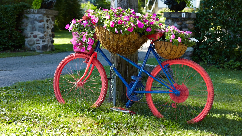 Vintage bicycle planter | Bike planter, Garden containers, Flower pots
