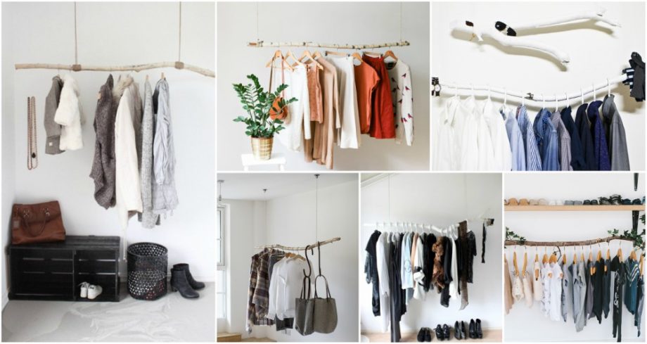 Use Branches To Make Fantastic DIY Clothes Rack That Costs Next To Nothing