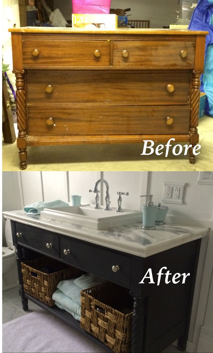 Turn Your Old Dresser Into An Outstanding DIY Bathroom Vanity