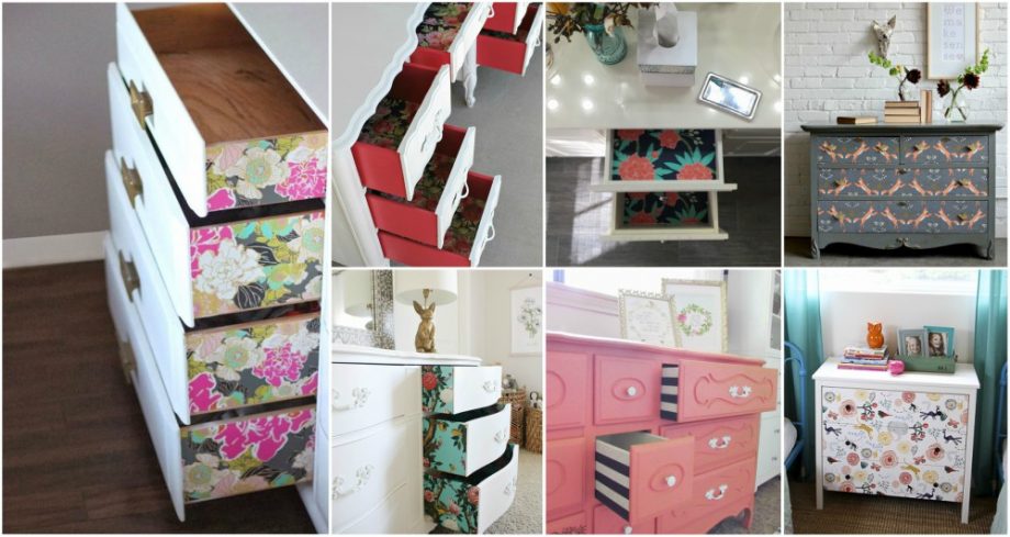 12 Stunning And Cheap Ways To Update Drawers With Wallpaper