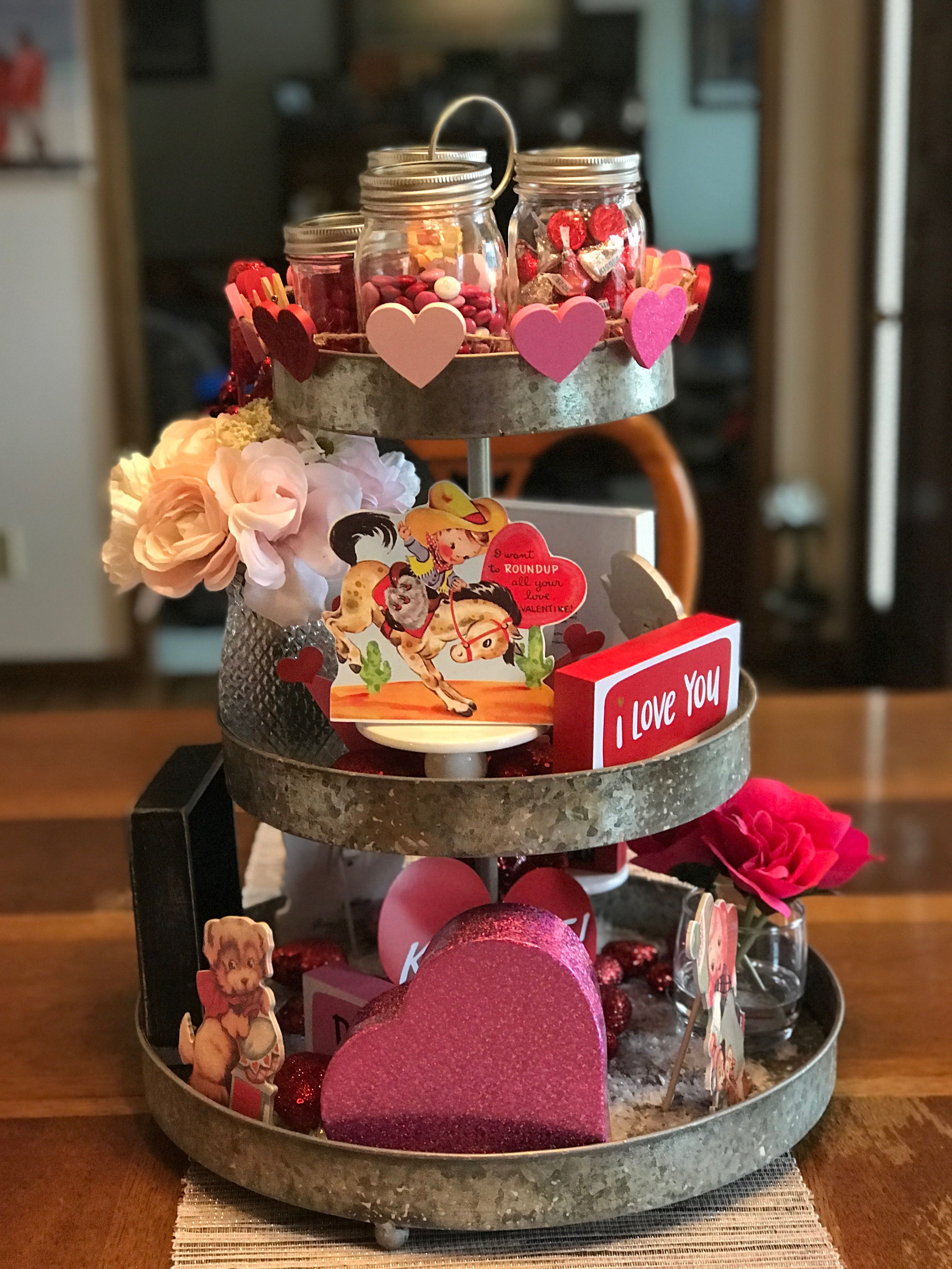 Valentines Day Tiered Tray Decor That Anyone Can Do