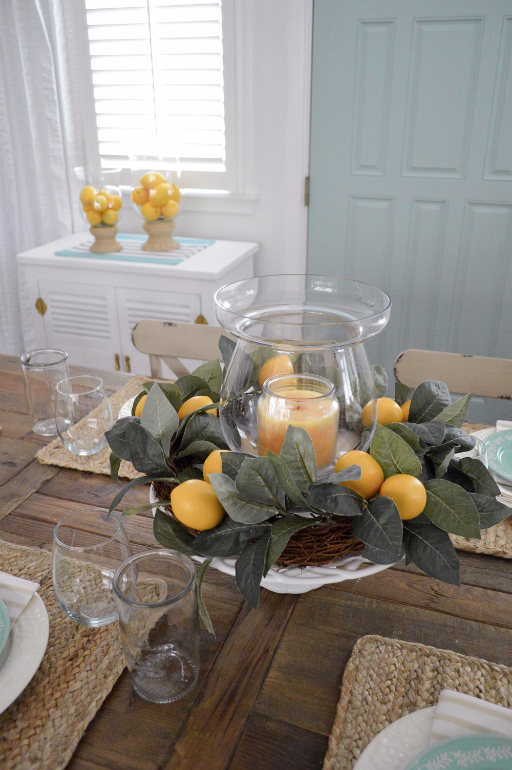 lemon decor summer decorating centerpiece table simple farmhouse tour room foxhollowcottage easy kitchen fascinating cheap so source cottage dining spring